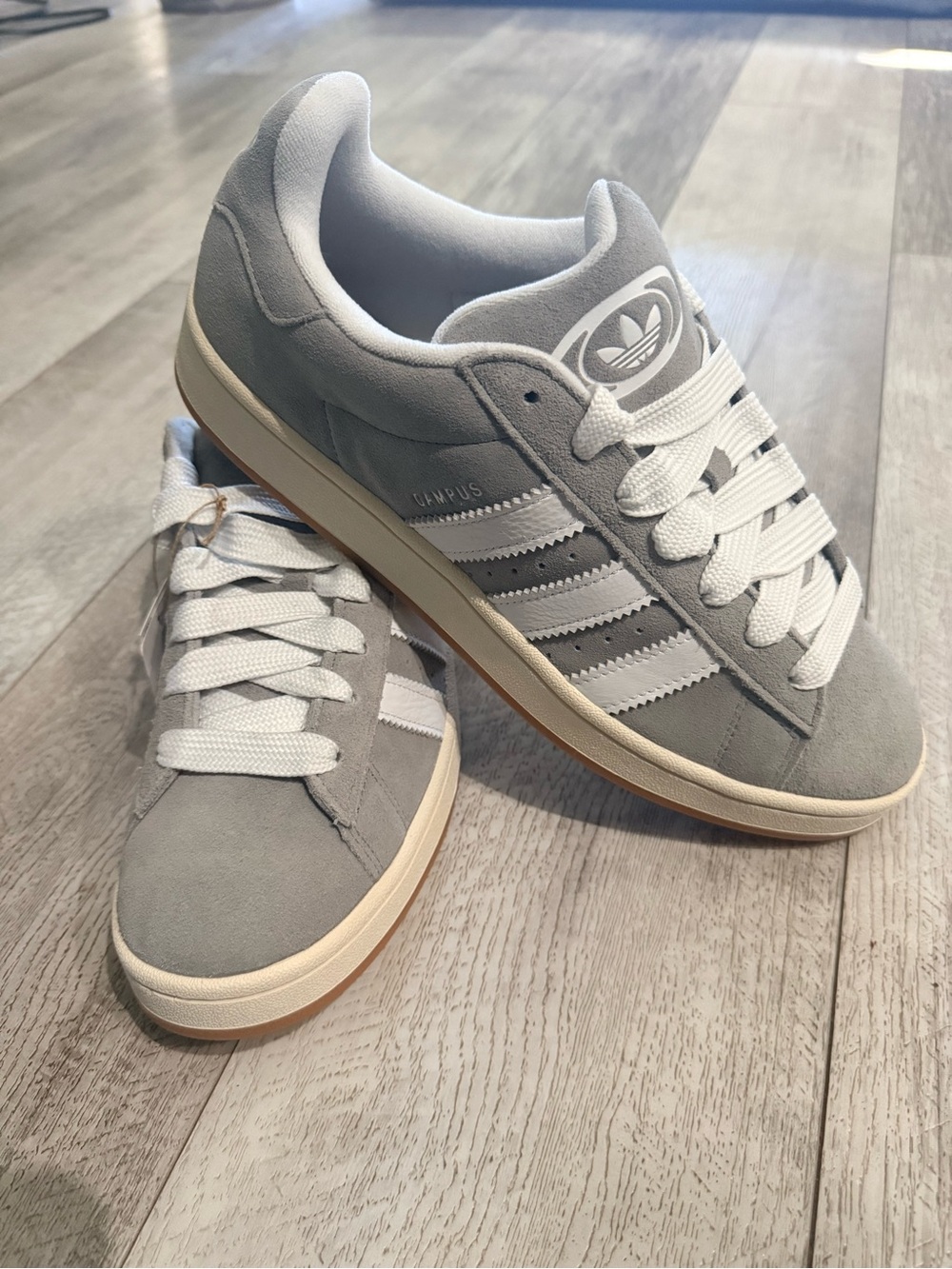 Adidas Campus 00s Men’s 11.5 Grey White Suede Gum Sneakers New With Box